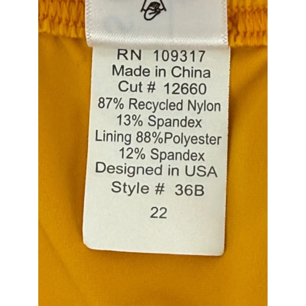Sunsets Womens Plus Sz 22 Mustard Yellow Swim Skirt Built-in Brief